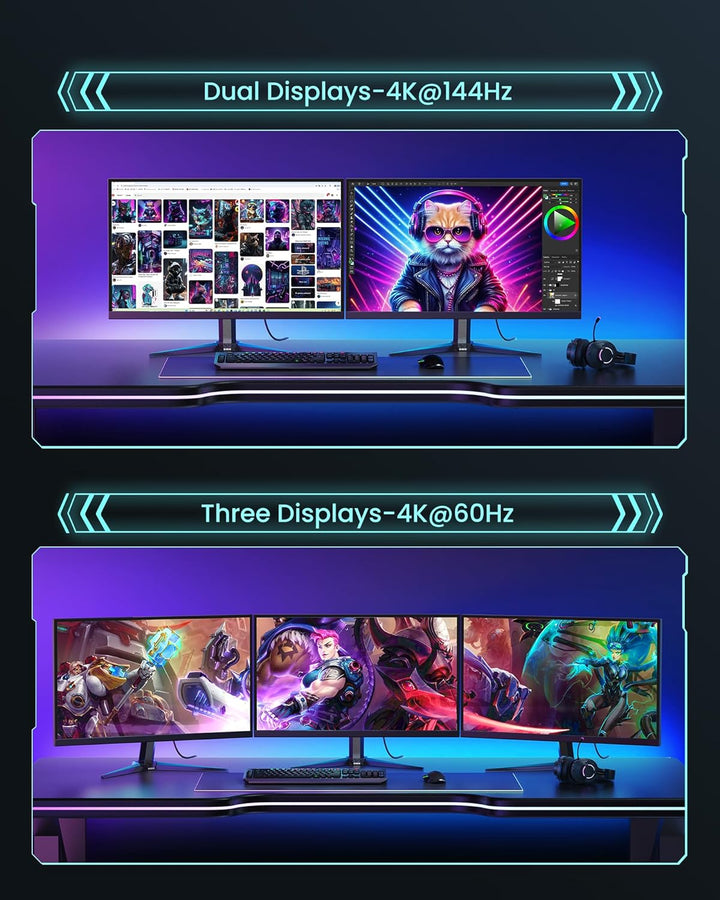 Silkland Displayport-Kabel 2.1 7.5M, Unterstützt 4K@144Hz/165Hz/240Hz, 8K@120Hz, 10K/16K@60Hz, 80Gbp