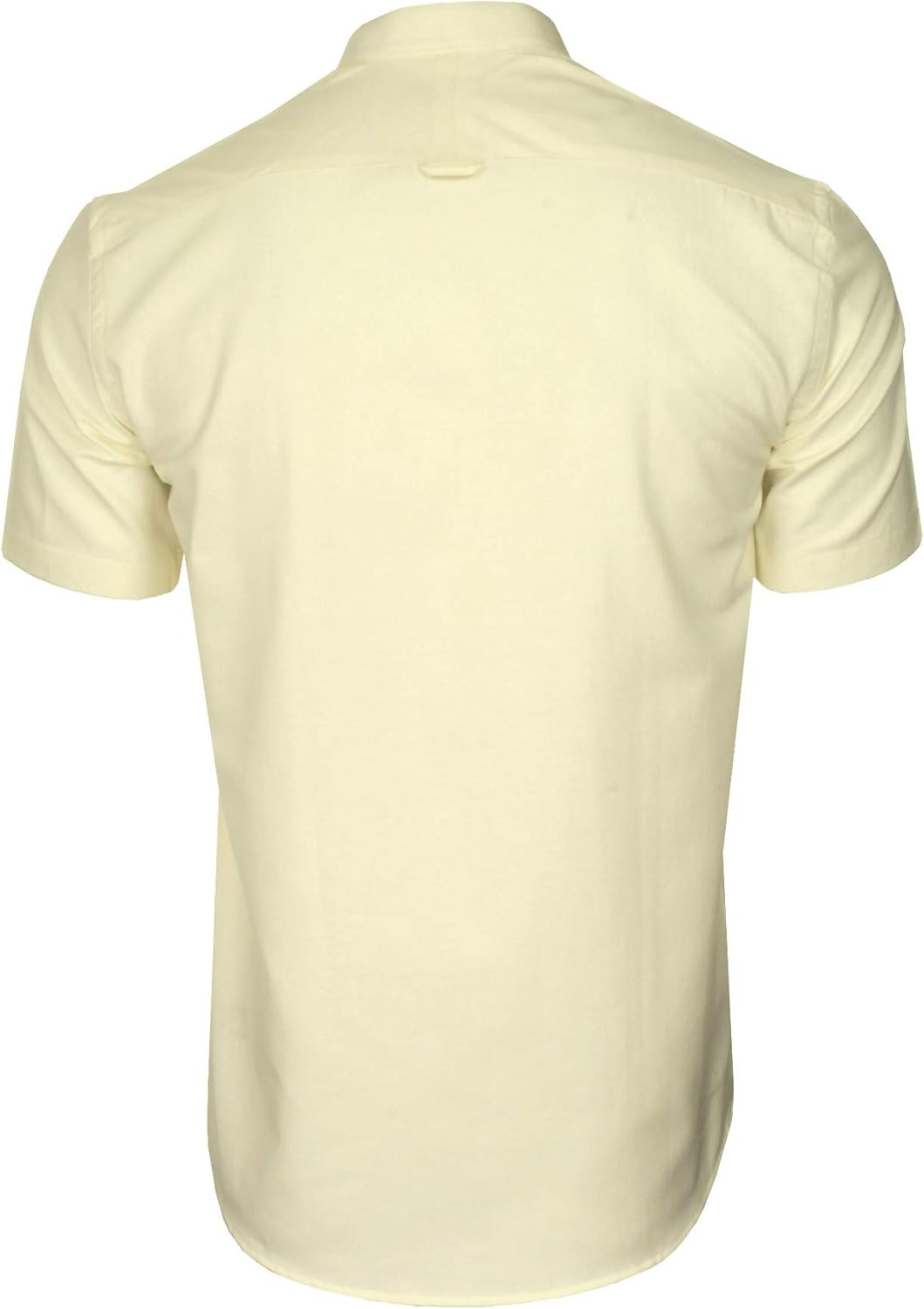 Xact Herren Oxford Grandad-Mandarinkragen Kurzarmhemd L Gelb, L Gelb