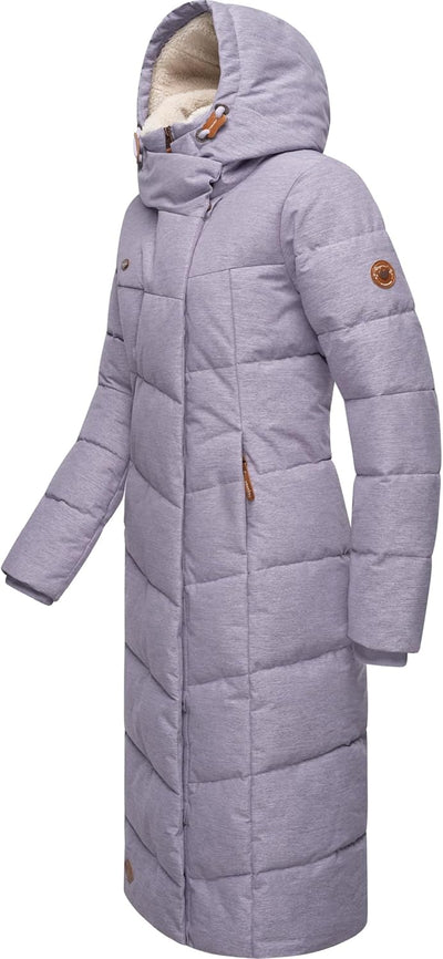 Ragwear Damen atmungsaktiver Wintermantel Warmer wasserdichter Steppmantel lang mit Kapuze Pavla Lon