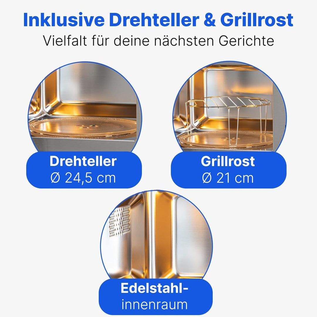 Bomann MWG 2215 EB Einbau-Mikrowelle mit Grill / 20 Liter / 5 Mikrowellen-Leistungsstufen / 1 Grills