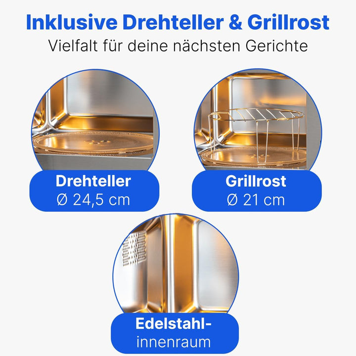 Bomann MWG 2215 EB Einbau-Mikrowelle mit Grill / 20 Liter / 5 Mikrowellen-Leistungsstufen / 1 Grills
