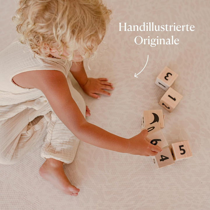 Toddlekind Puzzlematte Kinder, 6-Tlg. Inkl. Rand – Baby-Puzzlematten & Puzzle Bodenmatte, Ungiftige