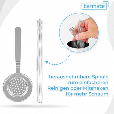 barmate Cocktail Shaker aus Edelstahl, Profi Boston Shaker, hochwertiges Barzubehör, 2-teilig 750ml