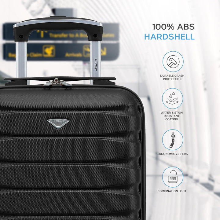Flight Knight Leichte 4-Rad-abs-hartschalenkoffer Handgepack, Zugelassen Fur Uber 100 Fluggesellscha