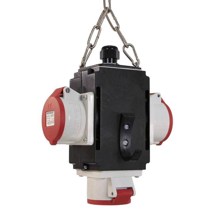 as - Schwabe MIXO Energiewürfel IV – Hänge-Verteiler mit 3 CEE-Steckdosen 400 V, 16 A, 5-polig – MIX