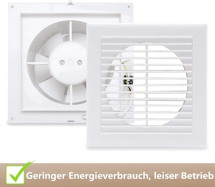 Badlüfter 150mm Abluftventilator Wandventilator badlüfter,Leise Weiss Ventilator,für Bad Küche Kelle