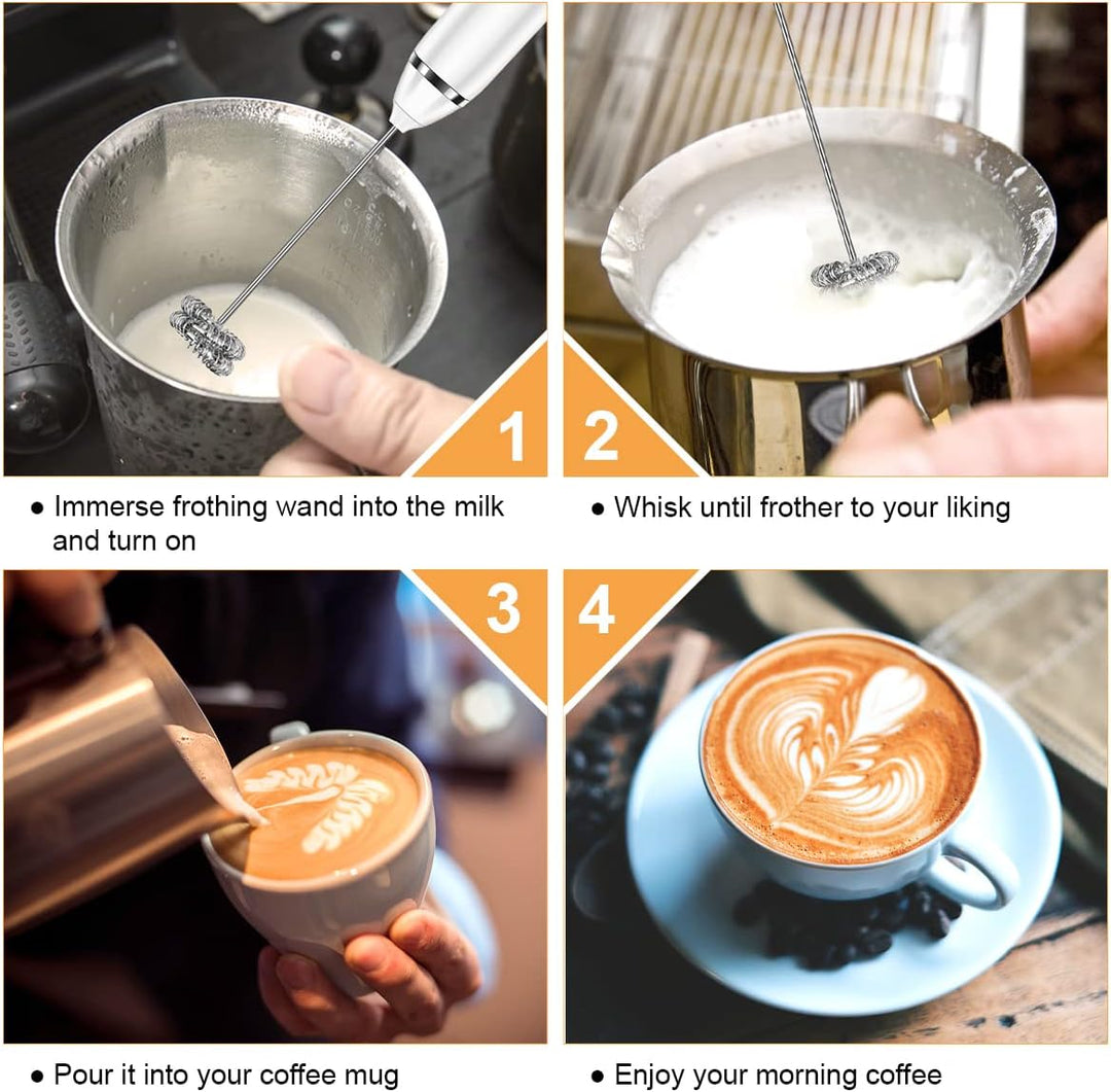 Philorn Milchaufschäumer Stab, Milchaufschäumer Elektrisch Stab Hand Held, 3-Gang USB-C Aufladbar Au