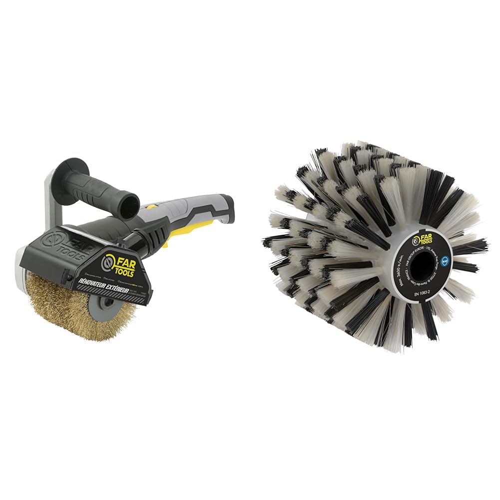 Fartools REX 120 Schleifmaschine für Aussenrenovierungen, 1300 W, Schwarz, Norme & 110889 Bürste aus