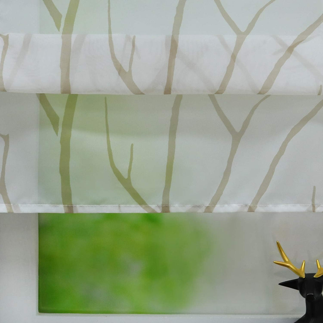ESLIR Raffrollo mit Schlaufen Gardinen Küche Raffgardinen Transparent Schlaufenrollo Modern Vorhänge