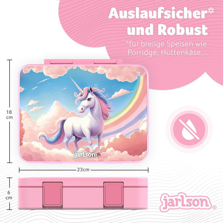 Jarlson® Brotdose Kinder mit Fächern | Lunchbox BPA frei | Bento Box auslaufsicher | Snackbox | Jaus