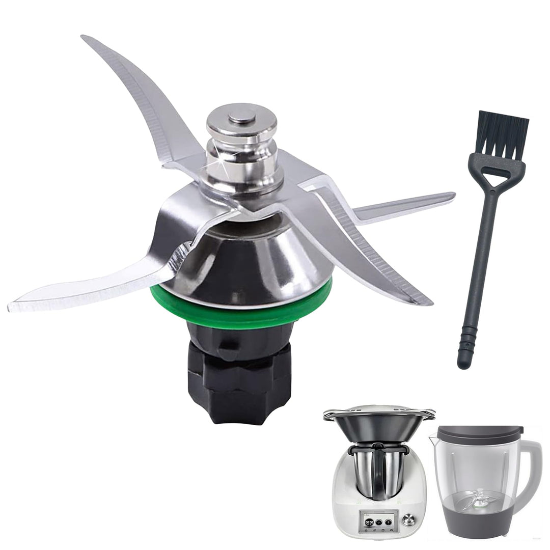 Ersatzmesser für Vorwerk Thermomix TM5 TM6, TM5 Messer aus Edelstahl, mit 1 Reinigungsbürste, Messer