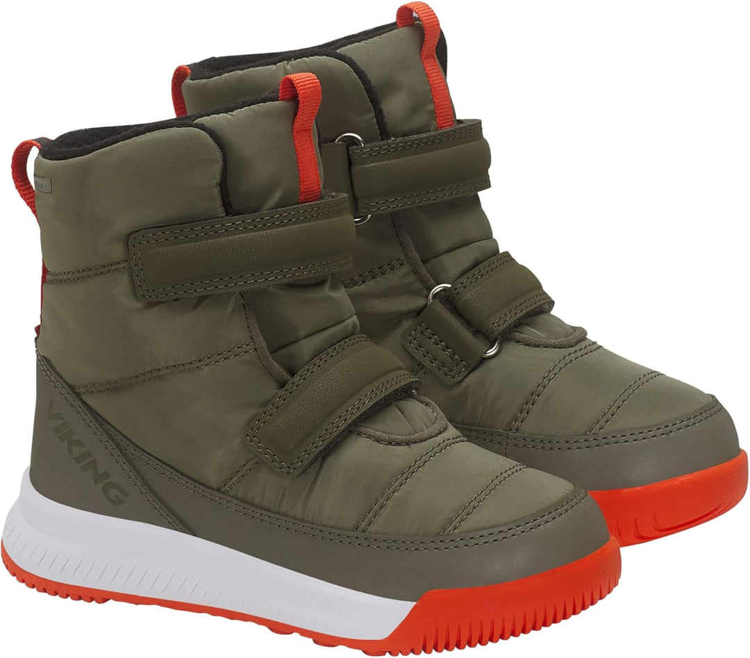 Viking Aery High GTX R Warm Sport Shoes, Olive/Red, 26
