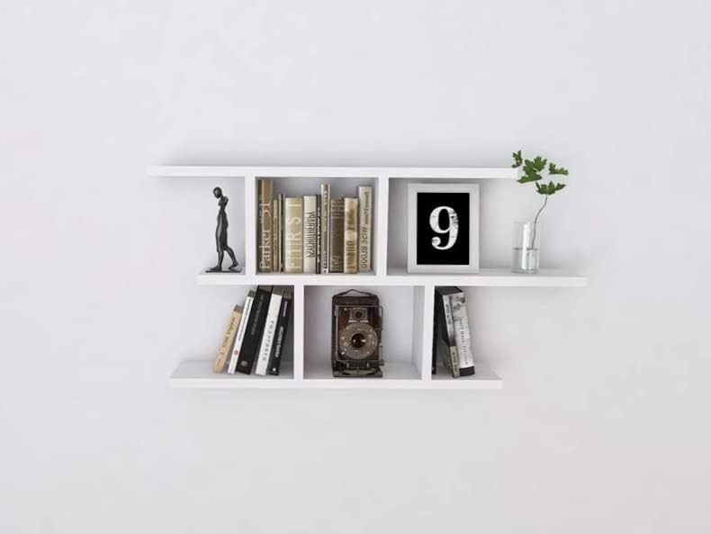 KUBUTKU Dekorativ Wandregal mit 2 Böden 100x45x18 Design Skandinavischer Modern für Wohnzimmer Küche