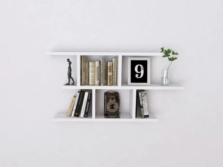 KUBUTKU Dekorativ Wandregal mit 2 Böden 100x45x18 Design Skandinavischer Modern für Wohnzimmer Küche