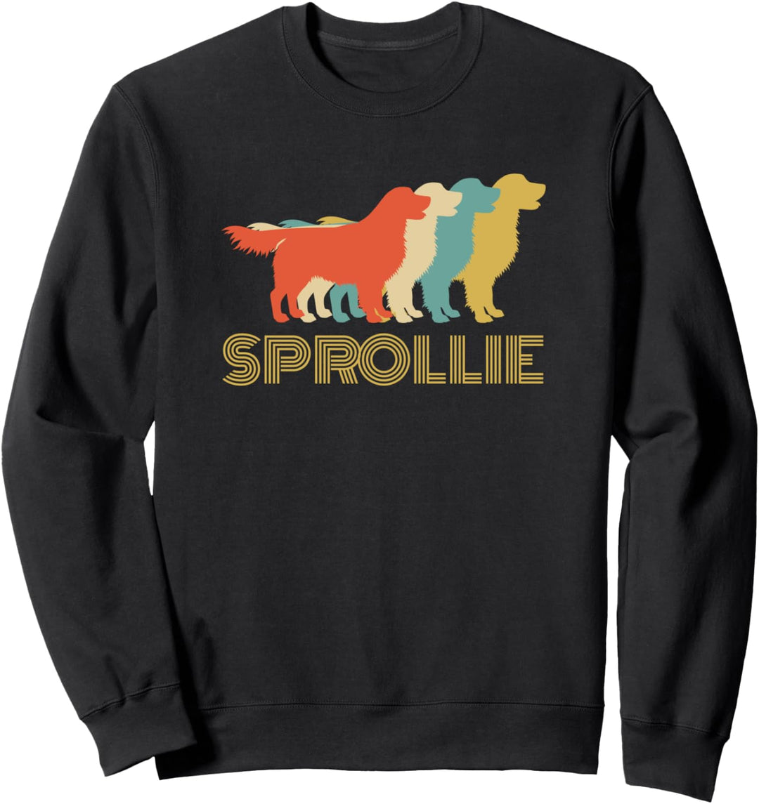 Sprollie Hunde-Silhouette im Vintage-Look Sweatshirt