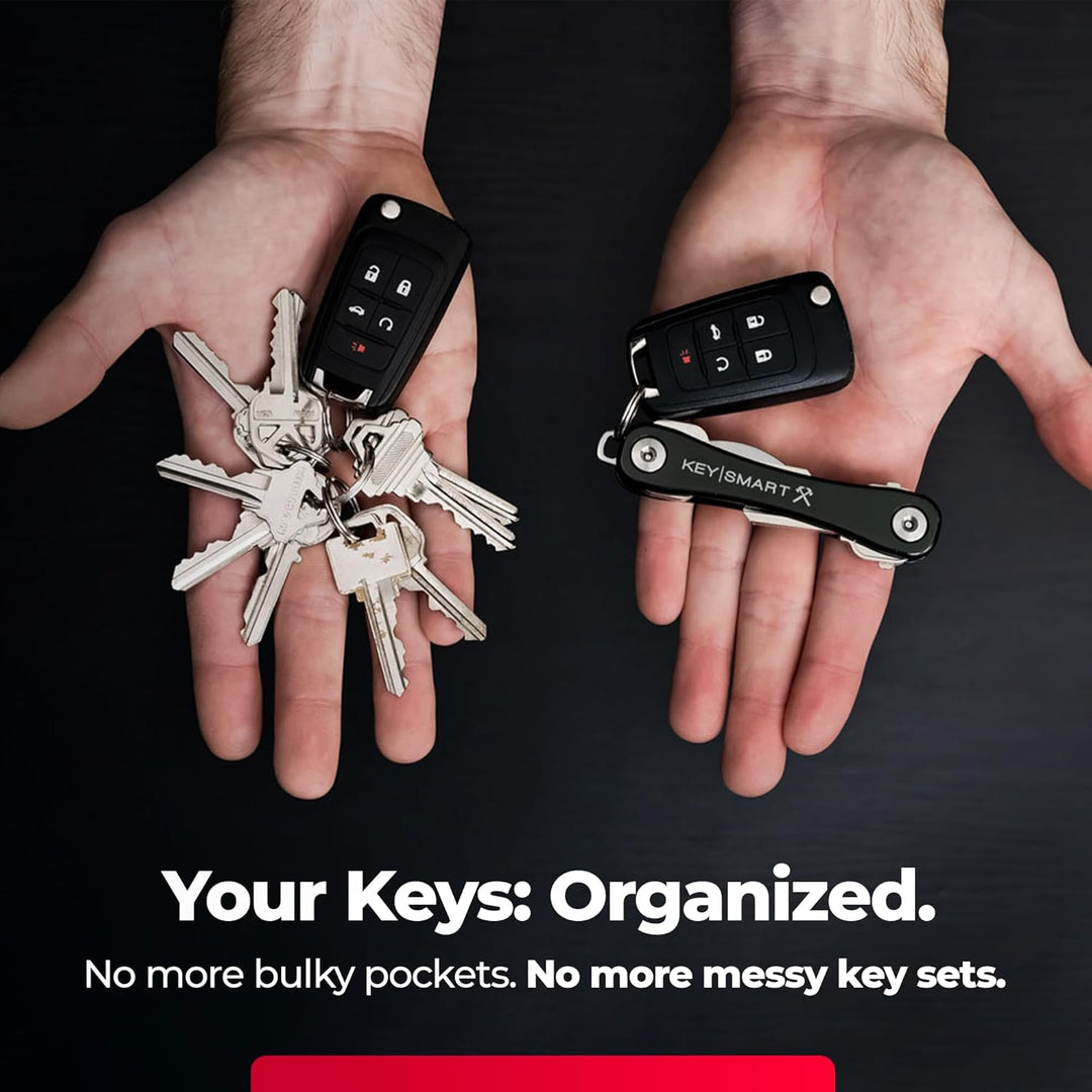 KeySmart Rugged - Multi-Tool Schlüsselhalter mit dem Flaschenöffner und Taschen Clip (bis zu 14 Schl