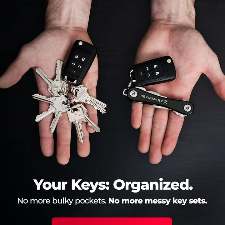KeySmart Rugged - Multi-Tool Schlüsselhalter mit dem Flaschenöffner und Taschen Clip (bis zu 14 Schl