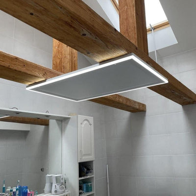 Infrarotheizung mit Thermostat 400 Watt, Deckenheizung Infrarot mit LED Beleuchtung, Infrarotheizung