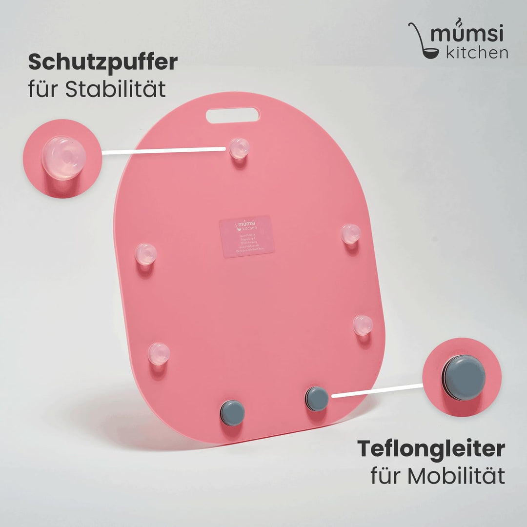 Gleitbrett für Thermomix TM6 & TM5 in rosa - Hochwertiger Gleiter aus Premium Acrylglas – Rollbrett