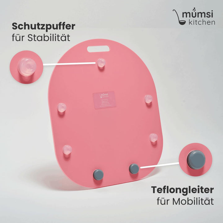 Gleitbrett für Thermomix TM6 & TM5 in rosa - Hochwertiger Gleiter aus Premium Acrylglas – Rollbrett
