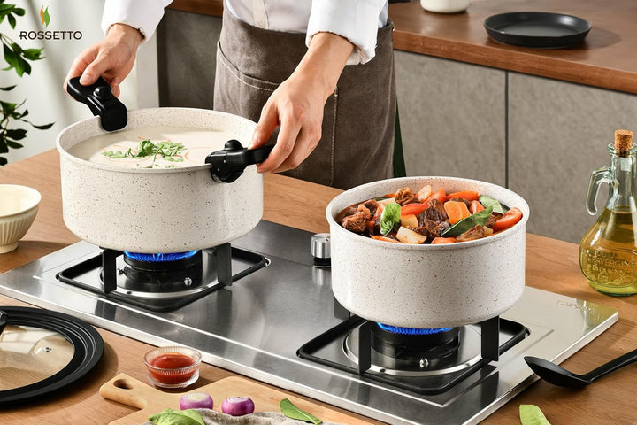 ROSSETTO Topfsets Pfannenset 23-Teilig mit abnehmbarem Griff und keramische Antihaftbeschichtung, st