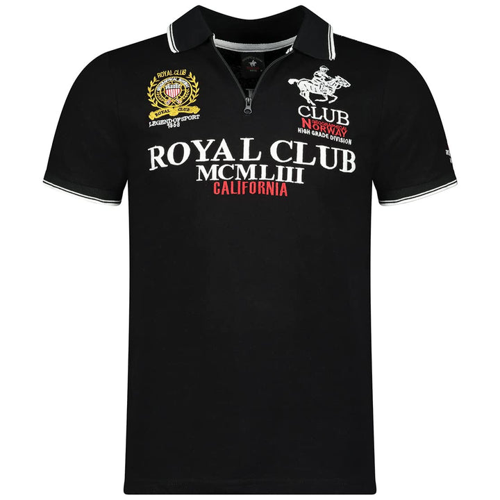 Geographical Norway KERATINE Men - Herren Classic Print Polo Shirt - Baumwolle Kurzarm Casual Zipped