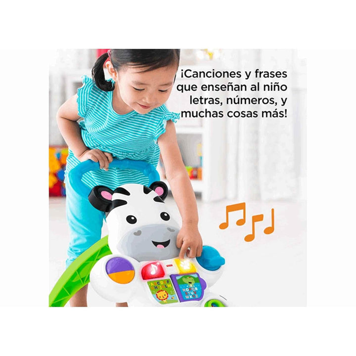 Fisher-Price Lern mit mir - Zebra Lauflernwagen, musikalisches Aktivitäts- und Gehspielzeug mit Lern