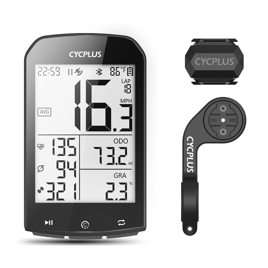 CYCPLUS GPS Fahrradcomputer Kabellos, wasserdichte Fahrrad Tachometer und Kilometerzähler, ANT+ Blue