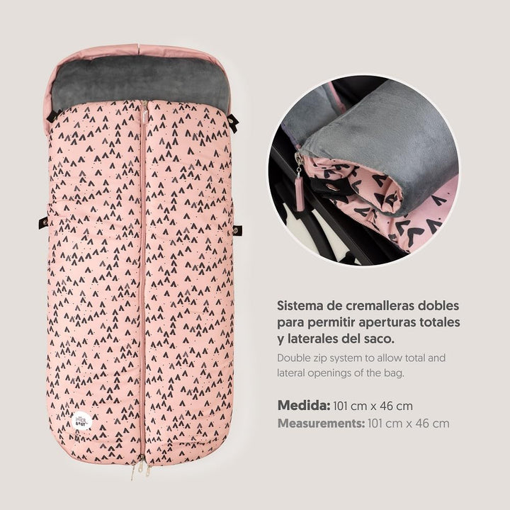 Universal WinterFusssack "Montan" für Kinderwagen, rosa
