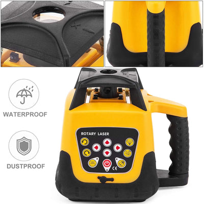 FORAVER Rot Professional Rotationslaser max. Arbeitsbereich 500 m, 360 Rotary Laser Level Wasser- un