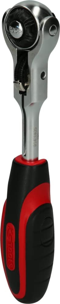 KS TOOLS - 914.1405-E - Modifix Knarre 1/4" mit Drehkopf und T-Griff - 72 Zähne - satiniertes Chrom-