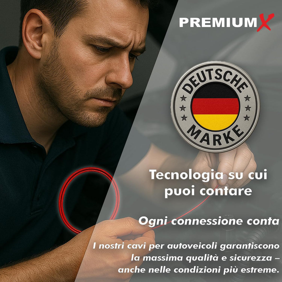 Premium X Fahrzeugleitung FLRY-B 10m 4mm² Rot I Flexible KFZ Kabel Litze I asymmetrisch konstruiert