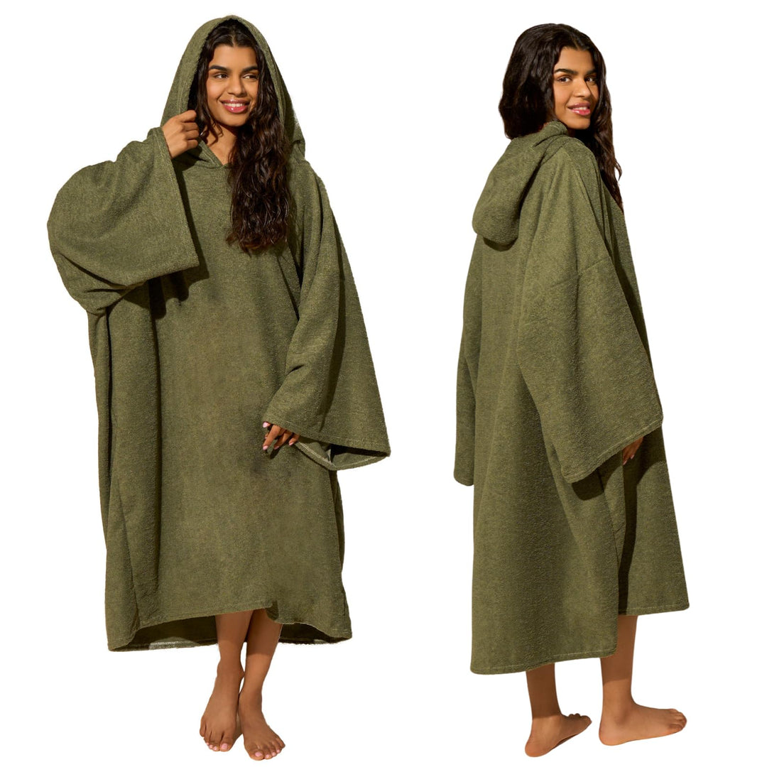 Brentfords Surf Poncho Damen für Erwachsene, Wickel Handtuch Poncho zum Schwimmen, Surfen, Strandbad