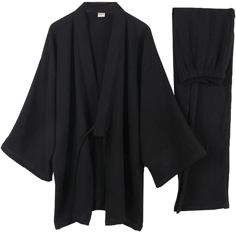 Japanische Kimono Loose Casual Home Pyjamas für Herren Nachtwäsche Grösse L O35