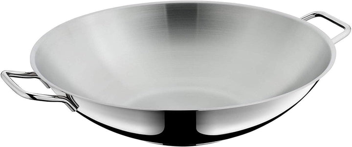 WMF Macao Wok Induktion 2-teilig, Wokpfanne 36 cm mit Glasdeckel, Wok für Induktion, Cromargan Edels