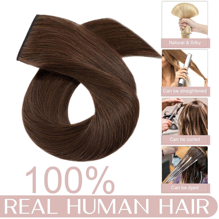 SEGO Haarverlängerungen Clip in Extensions DICKER 7A 100% Echtes menschliches Haar 1 Teilig 5 Clips