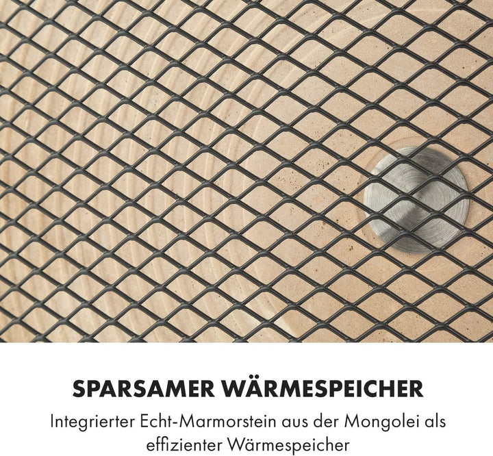 Klarstein HeatPal Marble Blackline Infrarot-Heizung mit Thermostat - mobiles Heizgerät, Standheizger