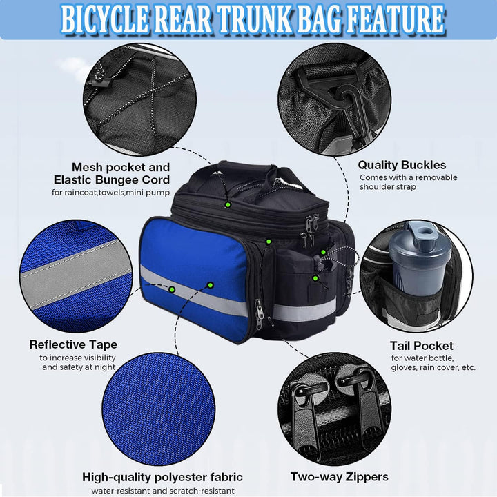 Taeku Gepäckträgertasche, Multifunction Fahrradtasche 27L wasserdichte Fahrrad Seitentasche Gross Sa