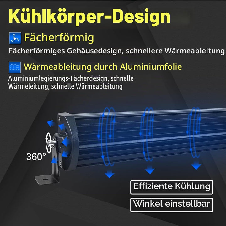 Willpower 42 Zoll 107CM 540W Led Arbeitsscheinwerfer Bar Gebogen + Magnet Halterungen + Kabelbaum Le