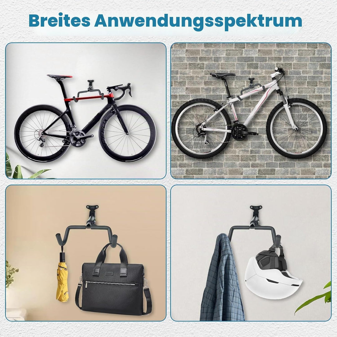 Fahrrad Wandhalterung, Fahrrad Montageständer, Falibar bis 30kg, Höhen- und Abstandsverstellbar, Fah