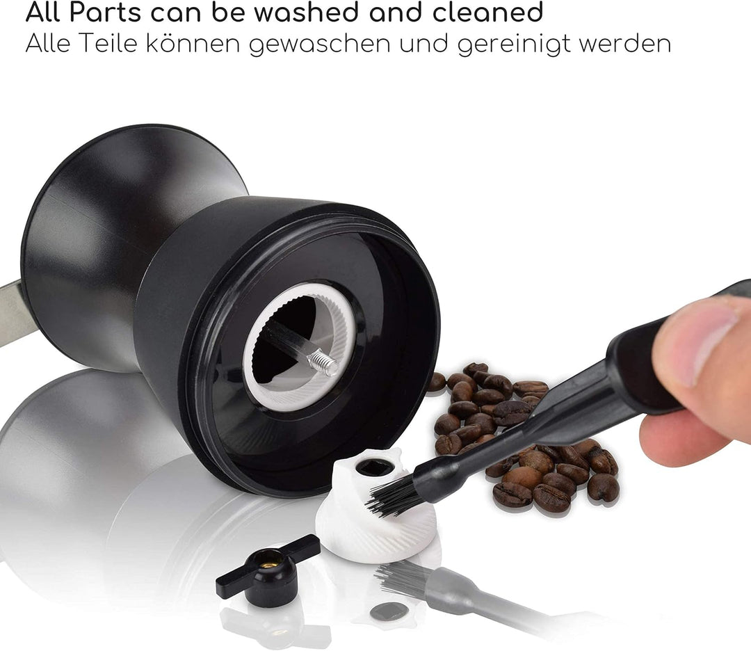 Milu Manuelle Kaffeemühle, Handkaffeemühle mit Keramikmahlwerk, Espressomühle mit verstellbaren Mahl