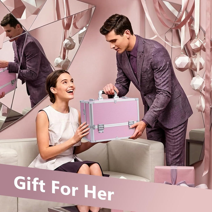 Kosmetikkoffer Schminkkoffer, Kosmetik Make up Organizer Koffer Make-up Aufbewahrung friseurkoffer M