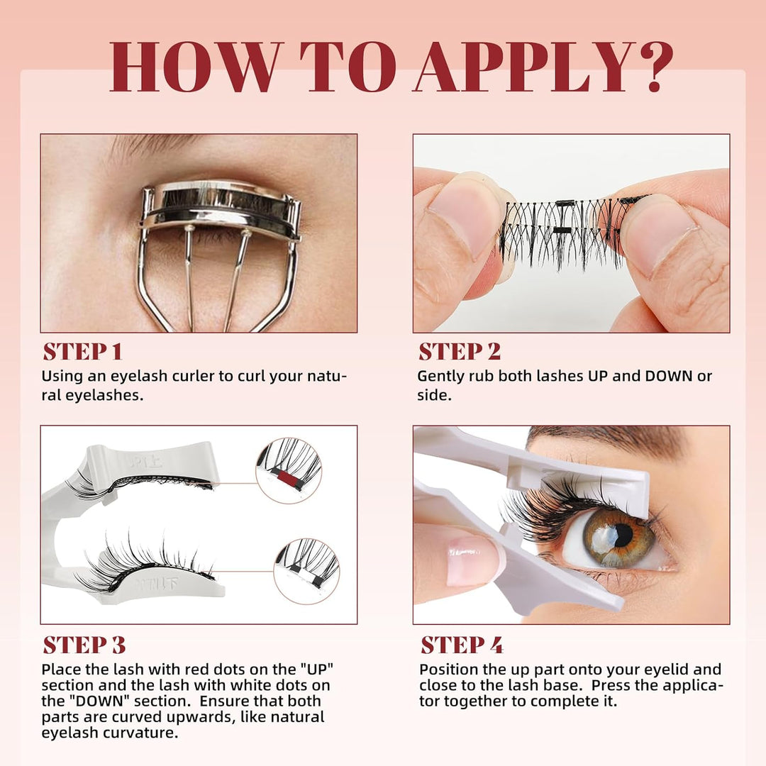 Higu clace Magnetische Wimpern,Magnet Wimpern Ohne Eyeliner,Magnetische Wimpern mit Applikator,Wimpe