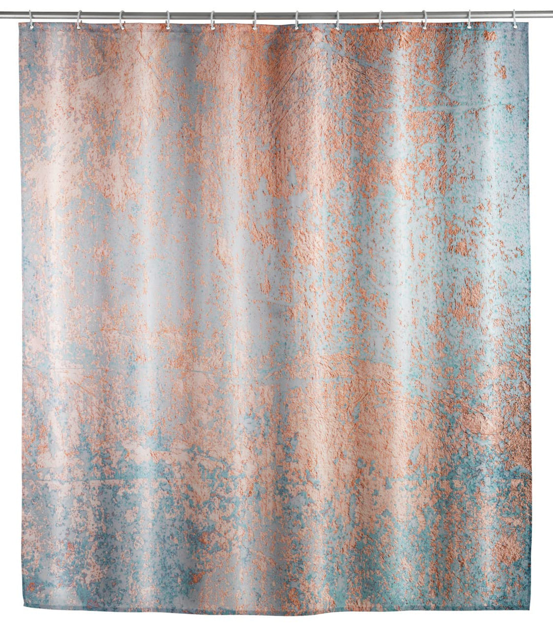 WENKO Anti-Schimmel Duschvorhang Agate, antibakterieller Textil-Vorhang für Dusche und Badewanne, wa