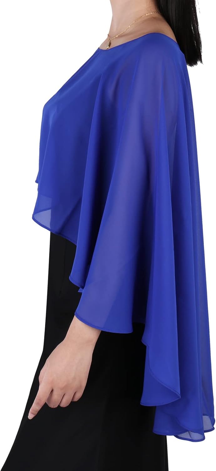 Ladiery Sheer Chiffon Capes Weiche Capelets für Frauen, leichte Tücher und Wraps für Abendpartykleid