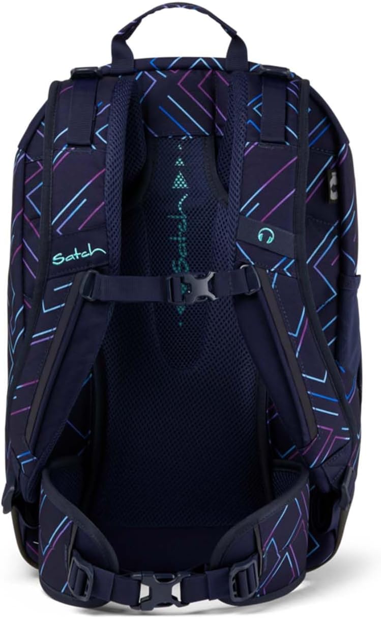 satch Air Schulrucksack Set 3tlg. inkl. Schlamperbox und Sporttasche Purple Laser, Purple Laser