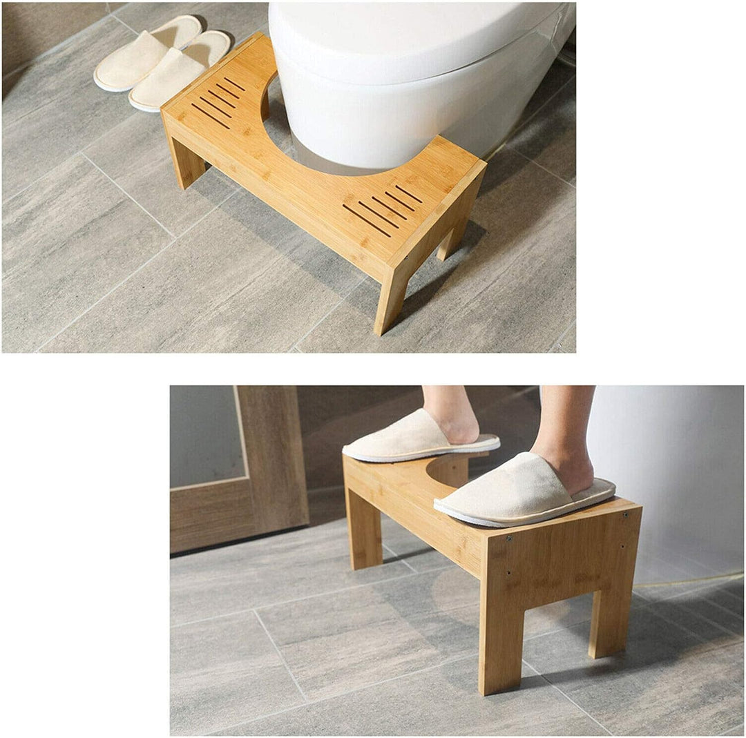Toilettenhocker Badezimmer Squatty WC Hocker aus Bambus,für Erwachsene und Kinder,Machen Sie die Kni