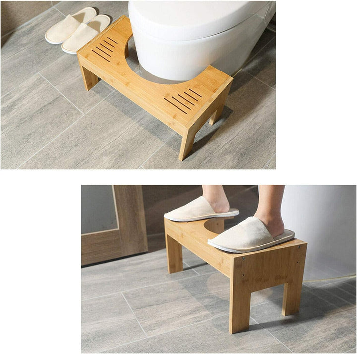 Toilettenhocker Badezimmer Squatty WC Hocker aus Bambus,für Erwachsene und Kinder,Machen Sie die Kni