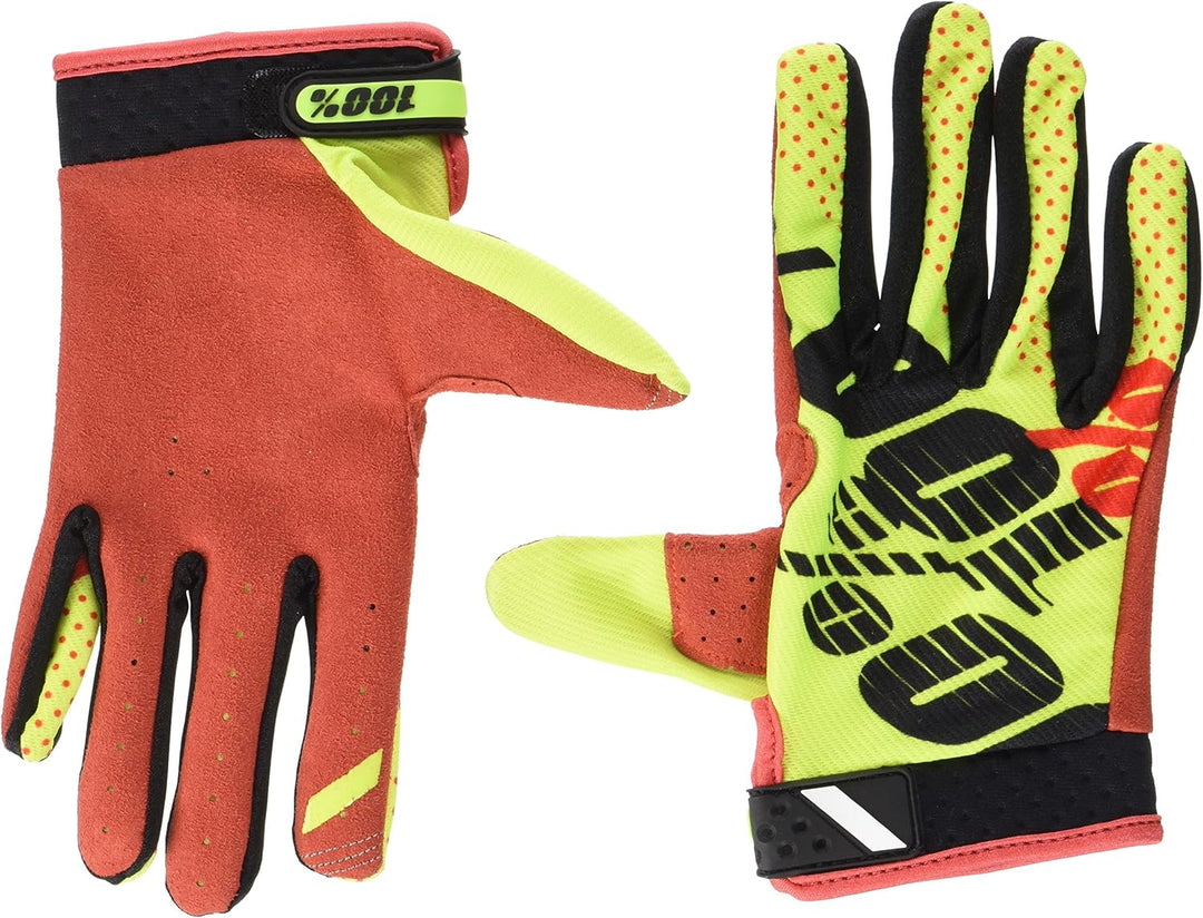 100 Percent Herren Ridefit Kurze Handschuhe, XL gelb / schwarz