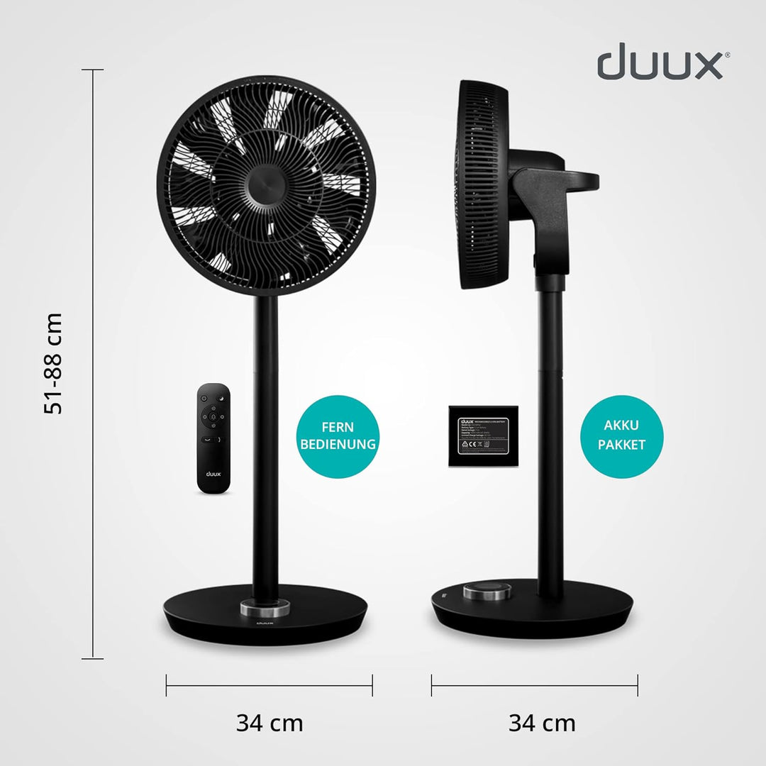 Duux Whisper Flex Smart Standventilator - Steuerung per Fernbedienung & Smartphone - Höhenverstellba